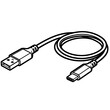 © ILovePhoto_TH - USB C to USB A cable charger and data transfer line art icon on white background connection technology for smartphone and laptop