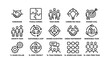© Cali6ro - Teamwork and partnership icons arranged in grid on white
