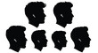 © Zeeshan - Minimalist vector illustration design of diverse male profiles wearing wireless earbuds in profile view