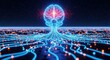 © MSTSHOHADAISLAM - Digital representation of glowing human brain with neural network connections on dark background.