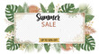 © Matheus - Summer sale banner with tropical leaves and plants