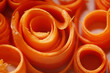 © taffpixture - Macro texture of sliced carrot. Daucus Carota are a good source of several vitamins and minerals, especially biotin, potassium, and vitamins A from beta carotene, K1 phylloquinone and B6