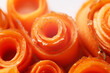 © taffpixture - Macro texture of sliced carrot. Daucus Carota are a good source of several vitamins and minerals, especially biotin, potassium, and vitamins A from beta carotene, K1 phylloquinone and B6