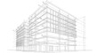 © ngekum - Detailed architectural blueprint of a modern multi-story building showcasing its structural framework and design elements