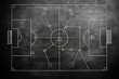 © zong - chalkboard soccer field diagram showing player positions, connecting lines and arrows, tactical formations and strategic focus