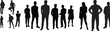 © Sabbir's World - Standing human silhouettes vector collection, diverse people icons set, posture and gesture illustration, group design art for decoration