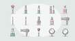 © Abi - Set of minimalist cosmetic and beauty icons in pastel colors