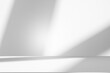 © Media  - Wall interior background, studio and backdrops show products.with shadow from window color white and grey. background for text insertion and presentation product