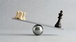 © Vectorin - A clean minimalist depiction of inequality using chess pieces, where a powerful king outweighs multiple pawns, symbolizing imbalance in society and power structures.