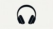 © Shah Faisal - Minimalist black icon of modern headphones isolated on white background