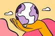 © ADDICTIVE STOCK - Hand holding globe illustration for global business innovation