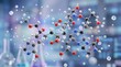 © Mey - A digitally rendered image showcases a complex DNA molecule floating amidst a blurred cityscape background.