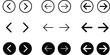© Anisur Rahman - Arrow buttons icon set. Website slider navigation symbols. Next and previous rounded buttons for app. Web interface arrow buttons isolated illustration.