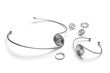 © Pixel-Shot - Beautiful silver accessories on white background