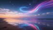 © 翻 曾 - Beach at night with colorful sky