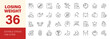© Dear Lala - Losing Weight icon set. Editable line icons. Vector illustration.
