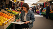 © haerani - A talented artist immerses herself in the rich culture of Local Farmers, Markets, meticulously sketching the colorful produce and dynamic street life, celebrating authentic experiences
