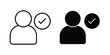 © Pop - Hired icon with line stroke and black silhouette style