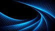 © kentbertlee - Futuristic digital background featuring flowing curves of blue neon light and glowing dot patterns, representing high-speed data and connectivity.