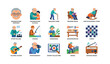 © Cali6ro - Icons of grandfather hobbies and activities in grid layout