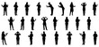 © Sandaruwan - Salon and beauty silhouettes set | professional stylist characters in action poses | collection of spa workers for hair and skincare design