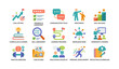 © Cali6ro - Learning and development icons arranged in grid on white background