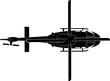 © Rokeyadesigner - Black helicopter, aircraft silhouette, vector illustration, transportation icon