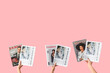 © Pixel-Shot - Women with newspapers and magazines on pink background