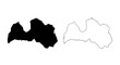 © Ifin Atlast - Latvia Map Silhouette and Outline Vector Illustration