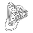 © PikePicture - Abstract black contour lines form an organic, flowing pattern suggesting topographic mapping, data visualization, spatial depth and movement on a clean white background for modern design