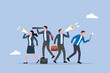 © purnama - Recruitment, business people searching with binoculars and megaphone,  human resources searching for candidate, marketing search for client or customer concept, hiring or finding staff for vacancy.