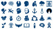 © Iconique Studio - Collection of Mental Health and Well Being Icons Representing Emotions, Support, and Recovery