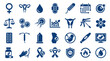 © Iconique Studio - Collection of medical icons representing women's health reproductive system fertility pregnancy and contraception concepts