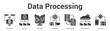 © Jackcuan - Data Processing web banner icon set vector illustration concept for business with icon of Data Pipeline, Data Flow, Data Stream, Data Transfer, Data Exchange, Data Distributi.