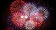 © MSTSHAMALA - Vibrant red, White, And blue fireworks exploding in the night sky on 4th of July celebration, Perfect for American Independence Day festivities and patriotic events