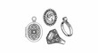 © jaka - Ornate vintage jewelry designs locket, cameo, and two rings