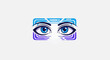 © fest - Stylized eyes within a digital interface, vibrant blue and purple hues