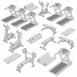 © RanuBegum - Isometric view of gym equipment set