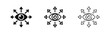 © drawing lines - Vision and awareness icons set eye with arrows pointing in multiple directions