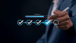 © IDOL'foto - progress tracking workflow checklist with task completion steps and digital interface using stylus on business dashboard for productivity improvement time management and efficient process optimization