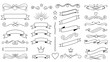 © MS - Elegant collection of hand-drawn decorative ribbons, scrolls, banners, and flourishes for use in invitations and graphic designs.