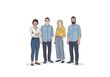 © diyah - Four adults standing together in casual clothes.