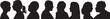 © Curto - vector,Silhouette of a group of people, side view, headshot