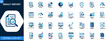 © JIm Studio - Result report icon set, analysis, statistics, financial charts, document review, audit, evaluation, business growth. Icons collection. Vector.