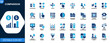 © JIm Studio - Comparison icon set, choice evaluation, balance scale, document comparison, decision making, equality check. Icons collection. Vector.