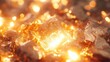 © Solaz - Close-up of glowing gold nuggets and investment concept with soft light and warm tones