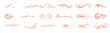 © Vivid Pixel Studio. - Curly line flourish set in red minimalist style. Decorative swirls loops and separators for headers logos and elegant branding. Clean vector collection for dividers accents and ornamental design use.