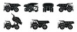 © Fernando - Mining Dump Truck Silhouette Icons Set, Heavy Industrial Haul Vehicle Collection, Quarry Construction Machinery Symbols, Large Capacity Earthmover Transport Graphic Elements for Engineering and Site L