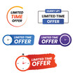 © suman - Limited time offer badge set vector illustration with clock timer icons for business marketing promotion advertising and social media retail