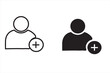 © isma - Add a New User Icon Designed in a Line Style and black on White Background.